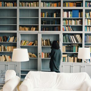 woman finding some book to read